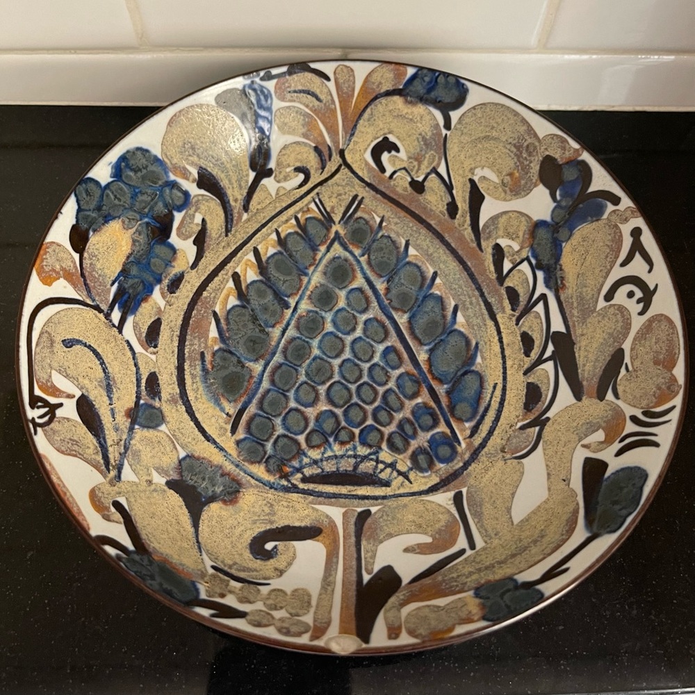 Vintage Tenera earthenware Kari Christensen Aluminia Plate Dish 7.75” Denmark